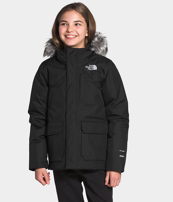 The North Face Jacket Greenland Parka Black - Girls - Thailand GTSRY-7961